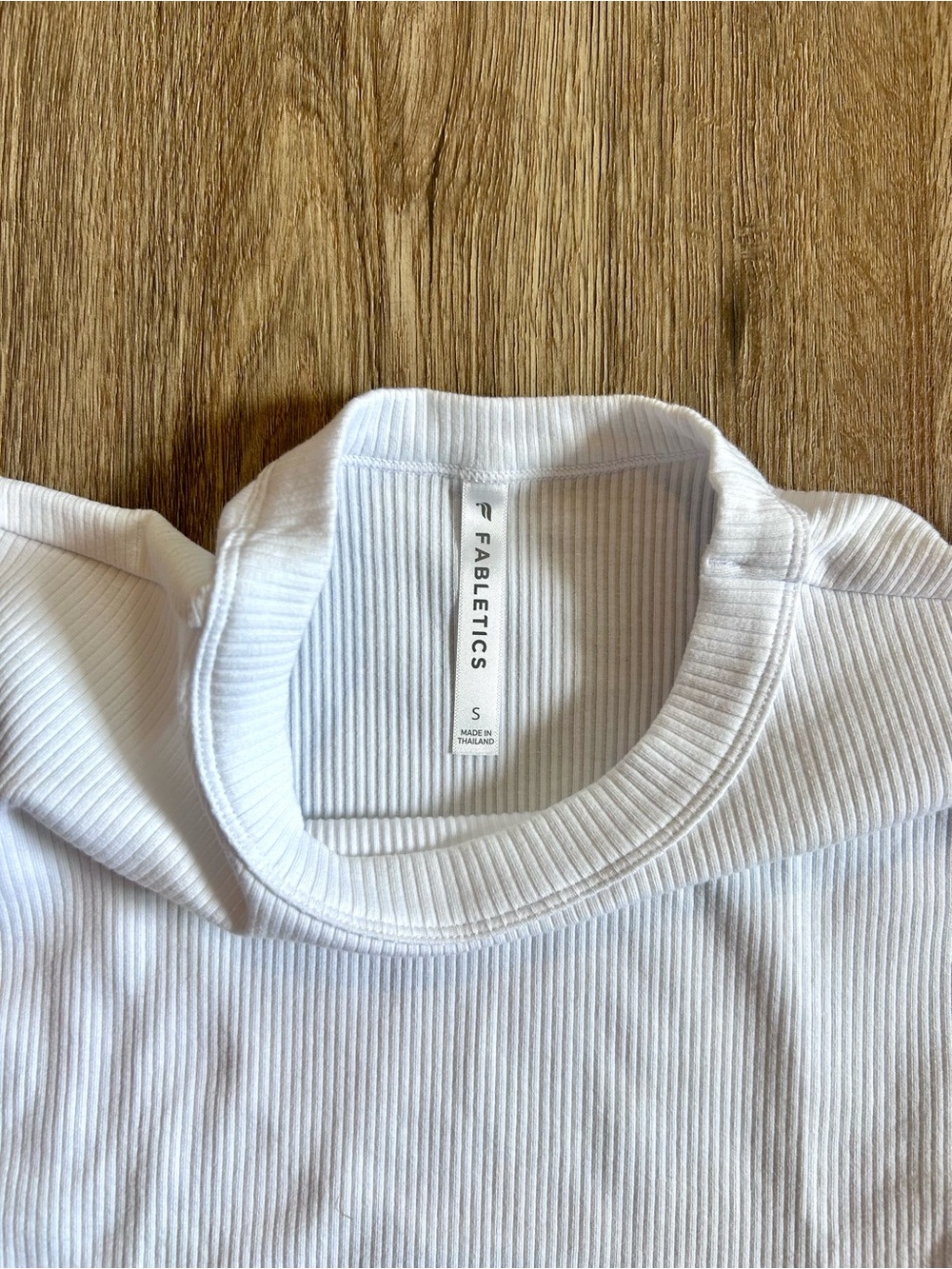 Fabletics White Ribbed Short-Sleeve Top - Picture 3 of 4
